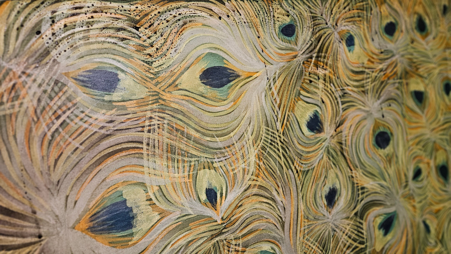 Close-up of peacock feather pattern